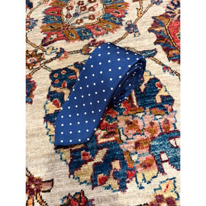 J.Crew Navy Polka Dot Silk Tie Handmade in USA White Dots